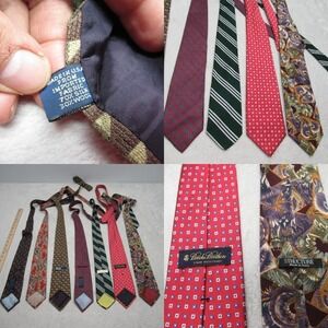 Assorted Designer Dress Ties‎ Mixed Patterns Made In USA/Italy Silk Wool Blend